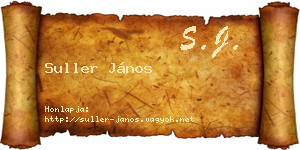 Suller János névjegykártya