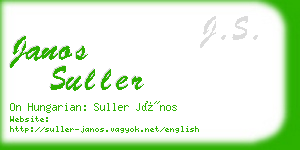 janos suller business card